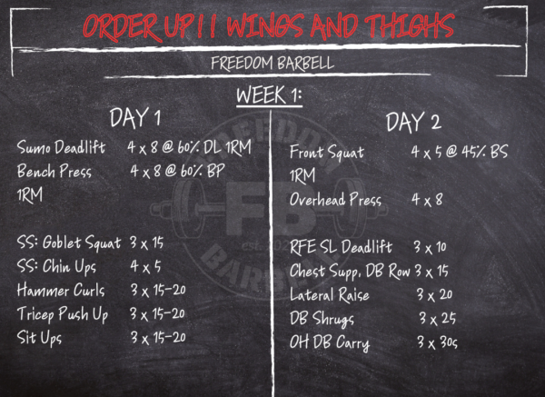 Kinetic Order Up - Wings and Thighs Freedom Barbell Program Sample